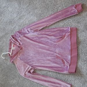 Velour Hooded Sweatshirt